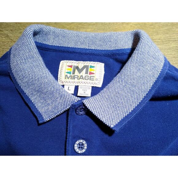 VTG Cleveland Indians Embroidered Chief Wahoo Navy Long Sleeve Polo Shirt Size L - Picture 4 of 6